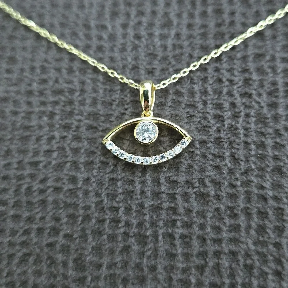 Fancy Silver🤍 Evil Eye🧿 Pendant Necklace